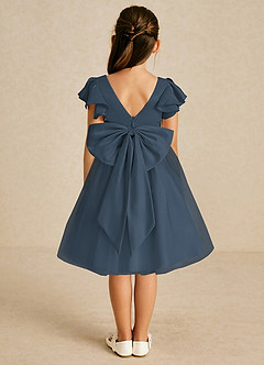 Azazie Kaeya Robe Demoiselle D'honneur Fillette Robe Trapèze en Tulle Arc Neptune image1