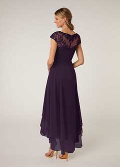 Azazie Shonda Mother of the Bride Dresses Plum Lace Chiffon Dress image5