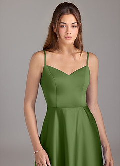 Azazie Marley Bridesmaid Dresses Juniper A-Line Off the Shoulder Stretch Satin Convertible Dress image2