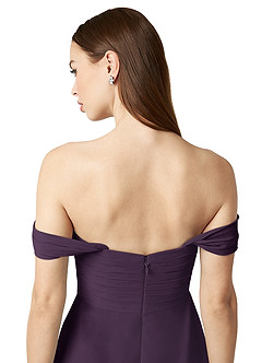Azazie Vicenta Final Sale Plum A-Line Off the Shoulder Chiffon Convertible Dress image8