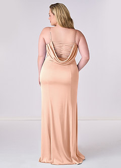 Barbie ♥ Azazie Bridesmaid Dresses English Rose Mermaid Corset Stretch Satin Dress image7