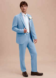 front Ethan Sky Blue Refined Weave Performance Suit Jacket