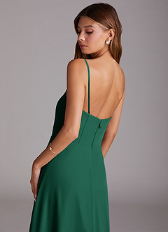 Azazie Wren Bridesmaid Dresses Emerald A-Line Strapless Chiffon Dress image7