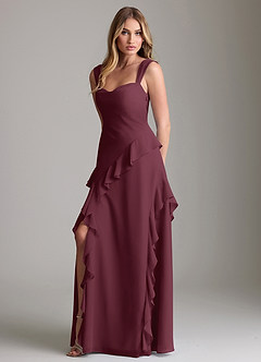 Azazie Sloane Bridesmaid Dresses Cabernet A-Line Sweetheart Neckline Chiffon Dress image1
