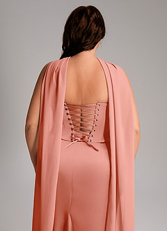 Azazie Sorrel Bridesmaid Dresses Coral Mermaid Strapless Stretch Satin Convertible Dress image11