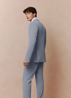 front Savile Light Blue Wool Blend Suit Jacket