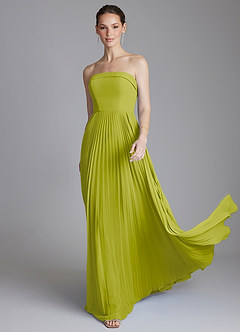 Azazie Mariana Bridesmaid Dresses Lemongrass A-Line Strapless Chiffon Dress image1
