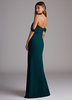 Azazie Saige Bridesmaid Dresses Pine A-Line Off the Shoulder Chiffon Convertible Dress image8