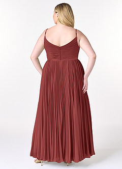 Azazie Raychelle Abiti da Damigella Abito A-Line in Chiffon con Scollo a V Terracotta image9