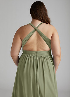 Azazie Ashia Bridesmaid Dresses Pistachio A-Line Pleated Chiffon Dress image12
