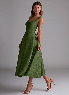 Amalie Olive A-line Midi Dress image9