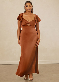 Christian Siriano Bridal for Azazie 1005 Bridesmaid Dresses Copper Sheath Sweetheart Neckline Stretch Satin Dress image12