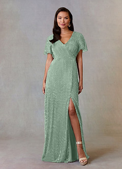 Upstudio Yuma Final Sale Agave A-Line Metallic Mesh Dress image1
