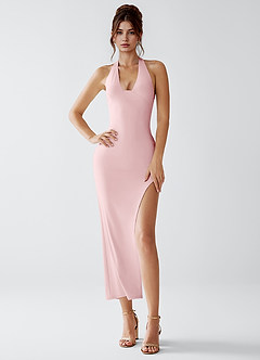 Lorna Powder Pink Stretch Knit Dress image1
