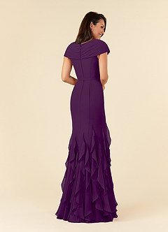 Azazie Bailora Mother of the Bride Dresses Grape Mermaid Ruched Chiffon Dress image3
