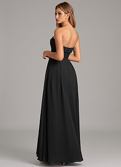 Azazie Lucienne Jurken voor bruidsmeisjes Converteerbaar Jurk van Chiffon met Zeemeermin Strapless Zwart image2