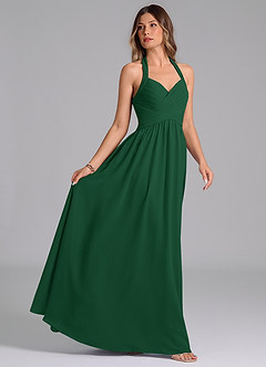 Azazie Darlyn Bridesmaid Dresses Dark Green A-Line Sweetheart Neckline Chiffon Dress image6