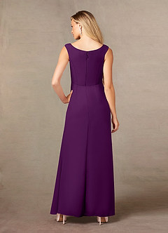 Azazie Yarrow Mother of the Bride Dresses Grape A-Line Pleated Chiffon Dress image2