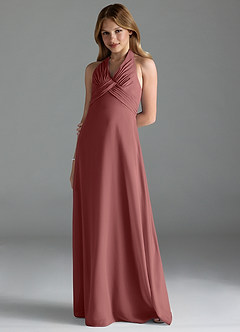 Azazie Tessie Junior Amethyst A-Line Pleated Chiffon Dress image1