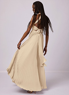 Barbie ♥ Azazie Bridesmaid Dresses Champagne A-Line Pleated Chiffon Dress image4