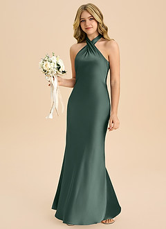 Azazie Chickie Junior Etui Plissee Stretch-Satin Kleid Seemoos image4