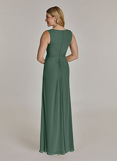 Azazie Manuella Mother of the Bride Dresses Sea Moss A-Line V-Neck Pleated Chiffon Dress image6