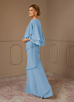 Azazie OHara Mother of the Bride Dresses Powder Blue A-Line V-Neck Chiffon Dress image2