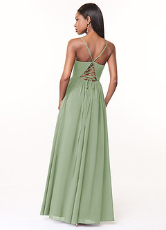 Azazie Marilyssa Bridesmaid Dresses A-Line Corset Stretch Chiffon Floor-Length Dress image3