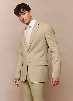 front James Champagne Structured Stretch Suit Jacket