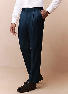 front Owen Navy Blue Lightweight Tailored Dress Pants