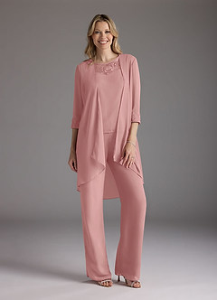 Azazie Maura Mother of the Bride Dresses Dusty Rose Jumpsuit/Pantsuit Sequins Chiffon Dress image2
