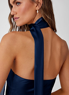 Serendipity Navy 100% Washable Silk Maxi Dress image4