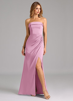 Azazie Aretha Bridesmaid Dresses Candy Pink A-Line Strapless Stretch Satin Convertible Dress image5