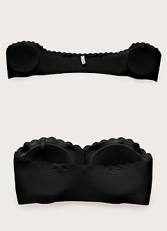front Reggiseno push-up antiscivolo con bordo smerlato e chiusura frontale con gancio.