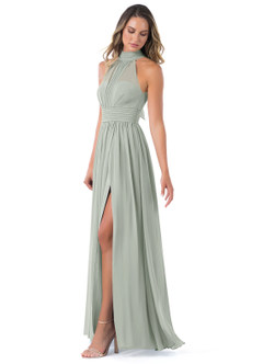 Azazie Iman Jurken voor bruidsmeisjes Jurk van Chiffon met A-Lijn A-lijn met ruches Zilver image14