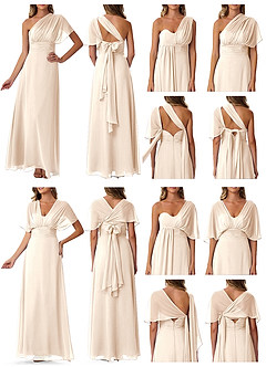 Azazie Fifi Bridesmaid Dresses White Alabaster A-Line Strapless Chiffon Convertible Dress image10
