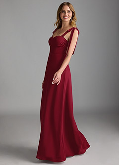 Azazie Lizet Bridesmaid Dresses Burgundy A-Line Sweetheart Neckline Chiffon Dress image4