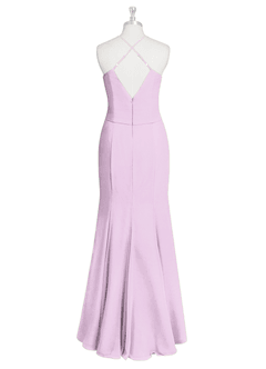 Azazie Carolina Bridesmaid Dresses Frosted Lilac Mermaid Ruched Chiffon Dress image7