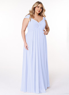 Azazie Kaitlynn Abiti da Damigella Abito Convertibile Impero in Chiffon Increspato Lavanda image12