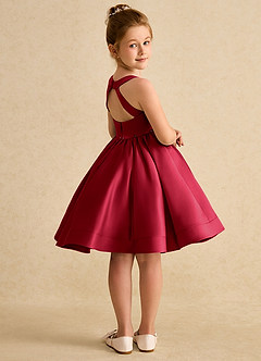 Azazie Julietta Flower Girl Dresses Scarlet Ball-Gown Convertible Tulle Dress image8