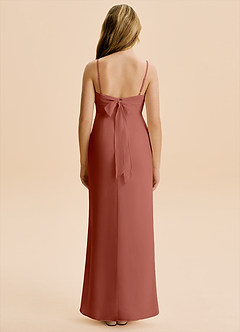 Azazie Mai Junior Auburn Sheath Pleated Chiffon Dress image2