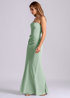 Azazie Debby Bridesmaid Dresses Agave Mermaid Strapless Chiffon Dress image4