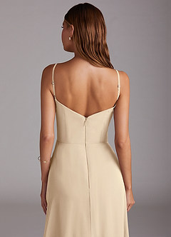 Azazie Marley Bridesmaid Dresses Champagne A-Line Off the Shoulder Chiffon Convertible Dress image10