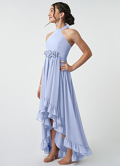 Azazie Hermione Junior Ice A-Line Chiffon Dress image4