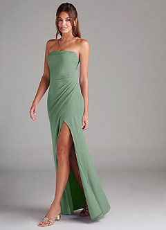 Azazie Leonis Bridesmaid Dresses Matcha Sheath Strapless Stretch Crepe Convertible Dress image7