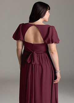Azazie Madisynn Maternity Bridesmaid Dresses Bow Chiffon Floor-Length Dress image10