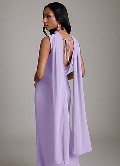 Azazie Linelle Bridesmaid Dresses Lilac Mermaid Pleated Chiffon Dress image9