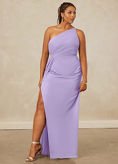 Christian Siriano Bridal for Azazie 1003 Bridesmaid Dresses Lilac Sheath One Shoulder Chiffon Dress image11
