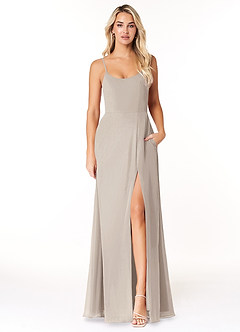 Azazie Moira Bridesmaid Dresses Frost A-Line Scoop Chiffon Dress image1