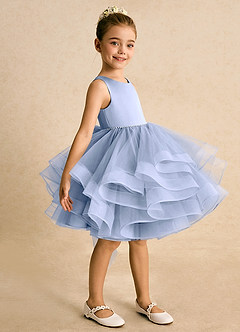 Azazie Tinie Flower Girl Dresses Ice Ball-Gown Bow Tulle Dress image4